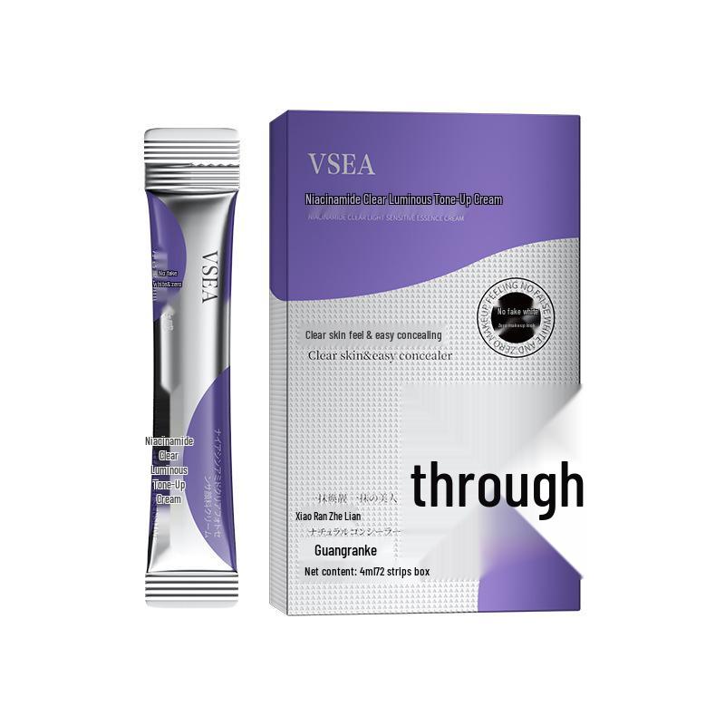 Niacinamide Tone-Up Cream Concealer: Lightweight, Breathable, Moisturizing, Brightening Cream in Single-Use Pouch.