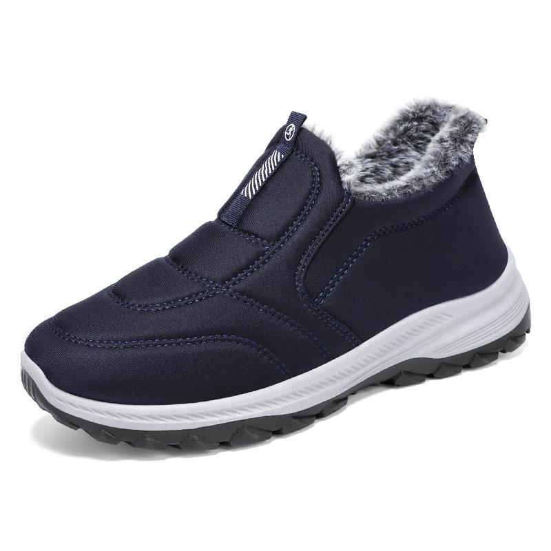 Men's Cotton Shoes, Winter Warm Cotton Boots, Men's and Women's Same Style, Piled and Thickened Middle-aged and Elderly Walking Boots, Non-slip Sno