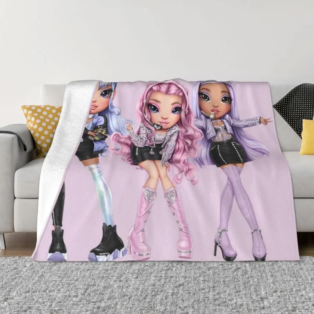 

Rainbow High Seoul Select Royal Three Throw Blanket Hair Beautifuls Fluffy Shaggy bed plaid Sofa Throw Blankets sumikko gurashi 80x120cm(31x47inch)
