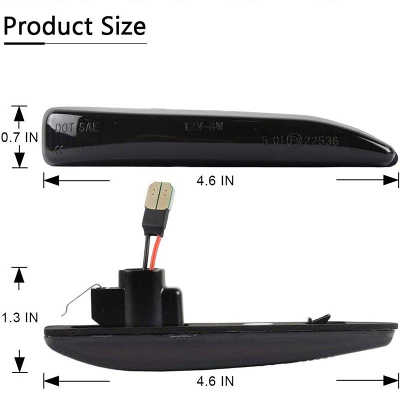 Dynamic LED Side Marker Lights Turn Signal Lamp Sequential Blinker 12V Amber For 2002-2008 BMW E65 E66 E67 745i 750i 760i