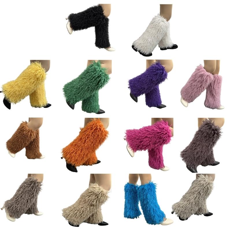 Faux Furs Leg Warmer,Warm Soft Cozy Fuzzy Leg Warmer Boot Cuffs Cover for Women Party Costumes Boot Sleeves Boot Covers