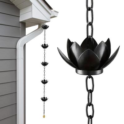 120CM Hanging Lotus Rain Chain Garden Decoration Rain Catcher Chain Gardening Gutters Downspouts Rain Chain Outdoor Decors