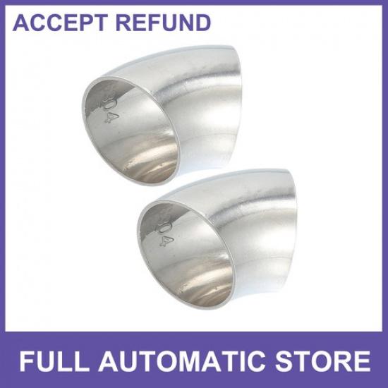 

2pcs OD 1.25 45 Degree 0.039 Thickness Stainless Steel Exhaust Elbow Pipe New