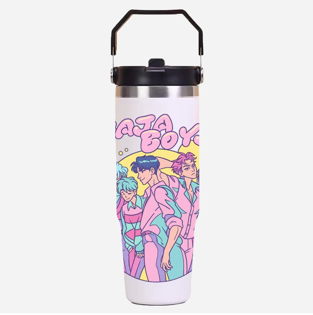 Tazza termica in acciaio inossidabile da 30 once, con disegno K-Pop Demon Hunters, per bevande calde e fredde, mantiene la temperatura per 6-12 ore, ecologica, senza BPA, adatta ai portabicchieri dell'auto, borraccia, regalo per bambini