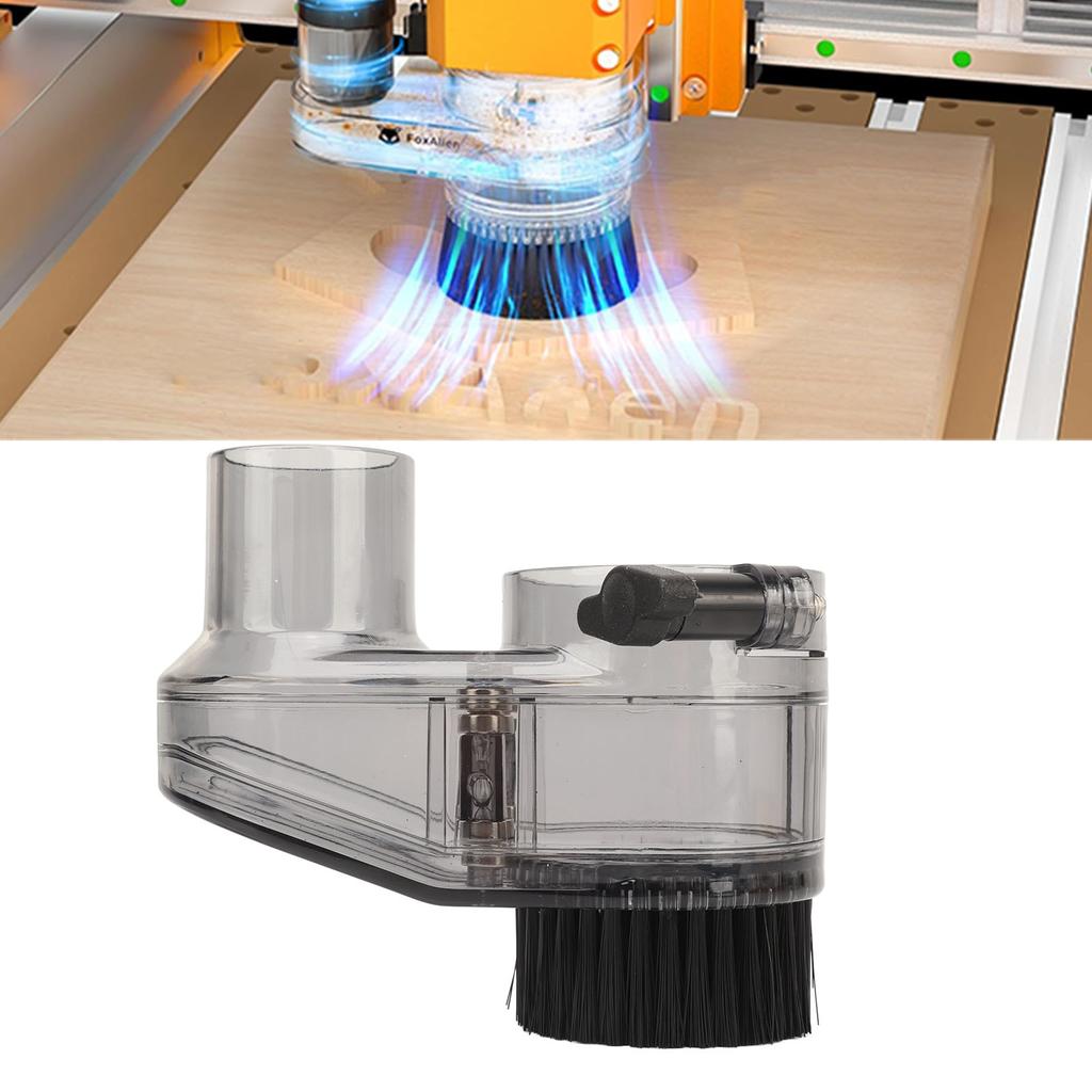 Scarpa Antipolvere per Fresatrice CNC Diametro 52mm, Design Trasparente Spazzola in Nylon Magnetica Altezza Regolabile per Motori Mandrino e Fresatrici da 52mm, con Diametro Tubo 38mm