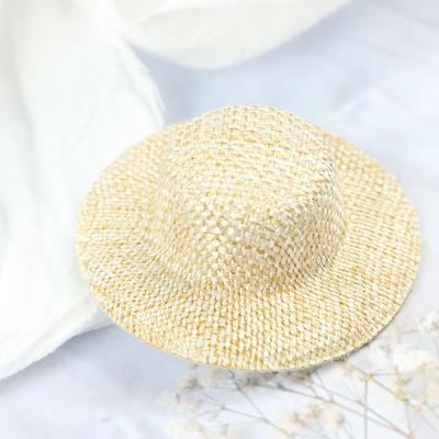 2Pcs Dollhouse Miniature Straw Hat Mini Doll Hat Doll House Ornament Hand Weaved