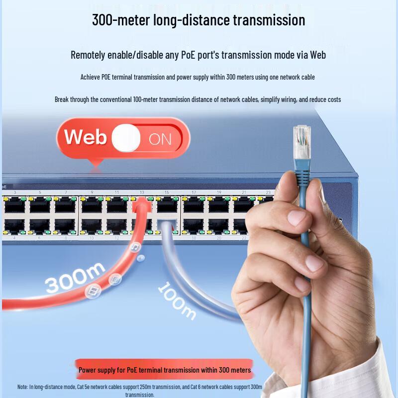 HIKVISION Full Gigabit 26-Port PoE Switch CN plug (adapter included)