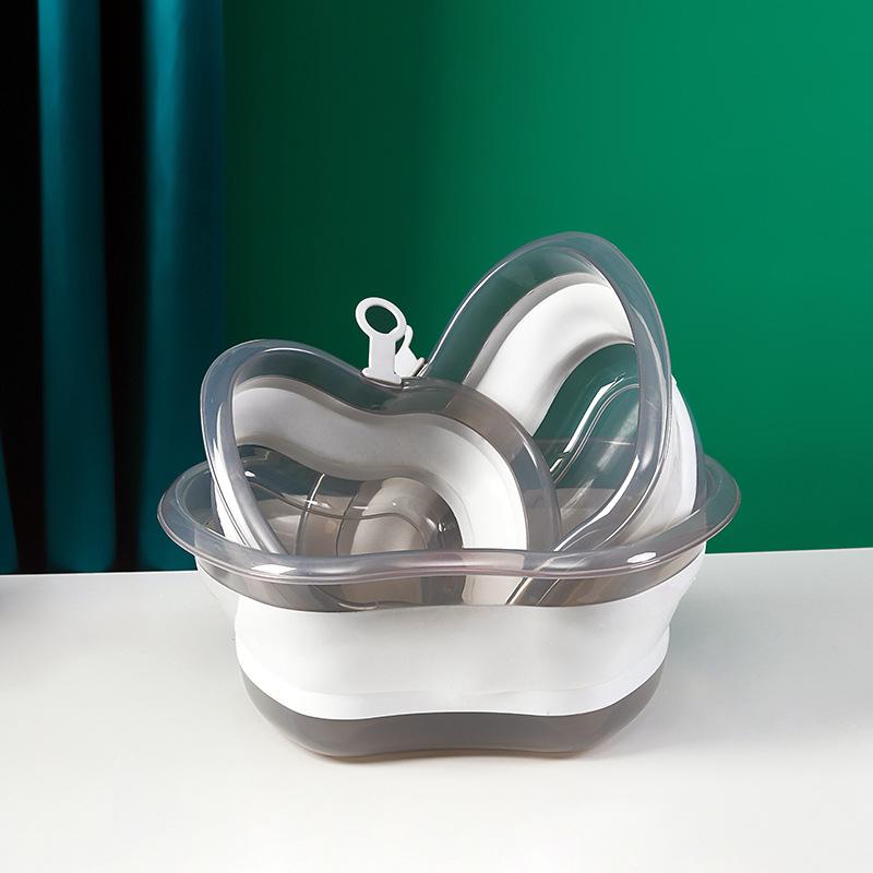 Portable Thickened Basin Apple Shape Design With Hanging Hole Durable Folding Basin For Facial Cleansing, Laundry Outdoor Travel