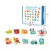 Wooden Letter Puzzle Early Education Animal Blocks Cognitive Development Dinosaur Number