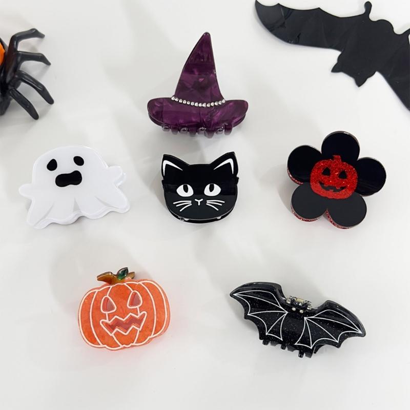 Sparkling Halloween Hairpins Permanent Acrylic Material Comfortable Wear Party Theme Accessories for Women Men Children