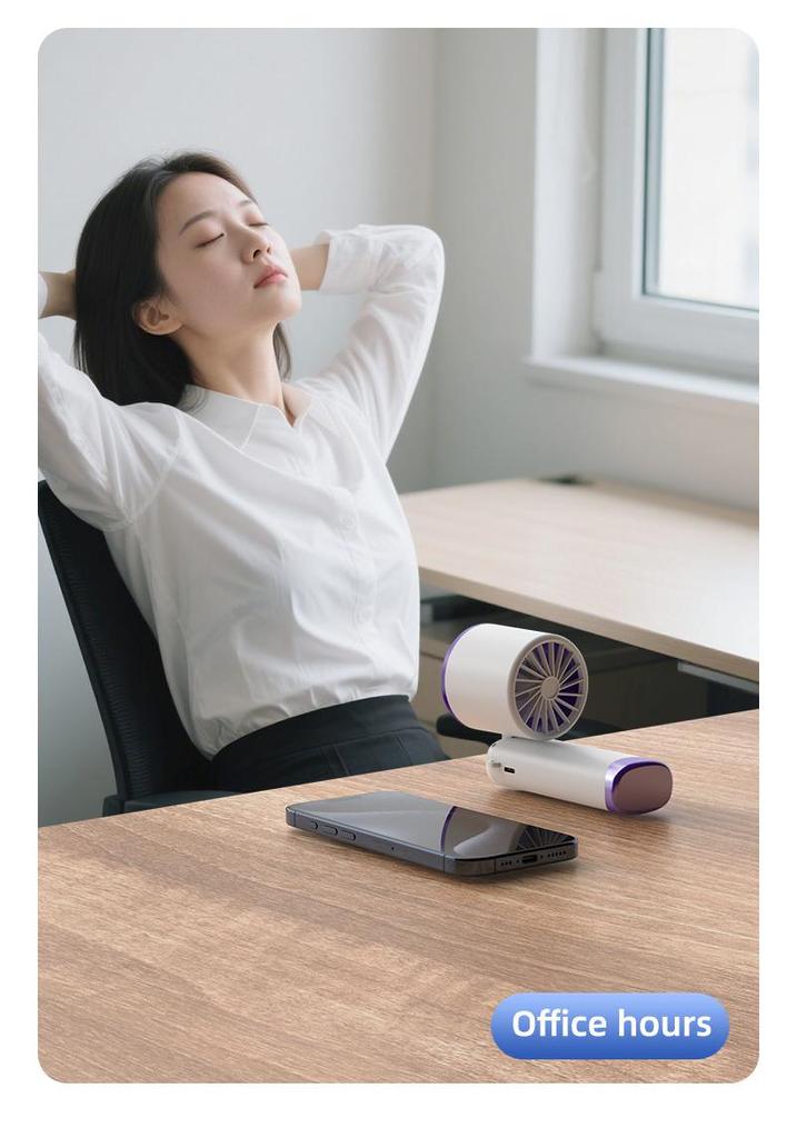 Portable Mini Handheld Fan: Silent, High-Wind Air Conditioner with Semiconductor Cooling