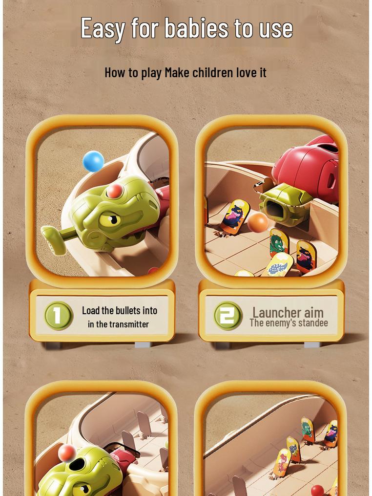 Cross-Border Dinosaur Marble Shooting Game - Interactive Parent-Child Educational Toy for Birthdays