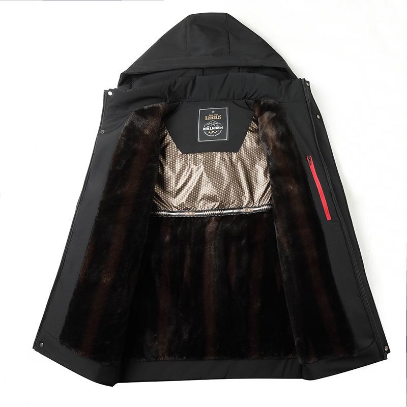 Men's Detachable Hooded Cotton Coat for Business Casual Dads