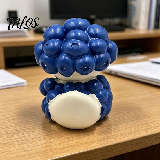 Kleine Statuen für Regaldekoration Blaubeere Ente Harzornament, Niedliche Cartoon-Figur, Miniatur Kreatives Handgemachtes Dreidimensionales Handwerk Tier