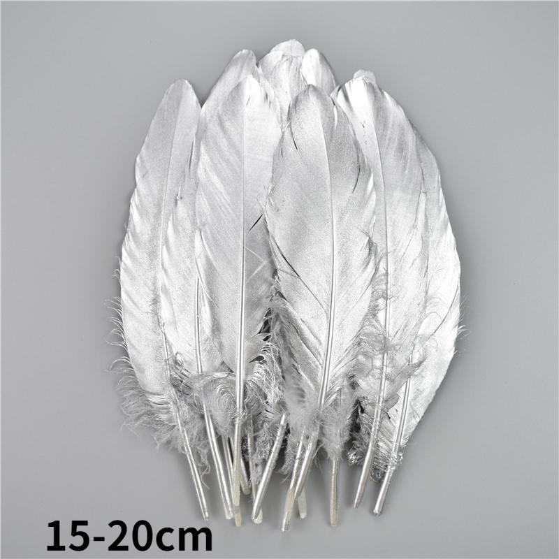 Gold Goose Feather Silver Turkey Plumes Handicraft Accessories Golden Duck Feathers Table Centerpieces Wedding Party Decoration