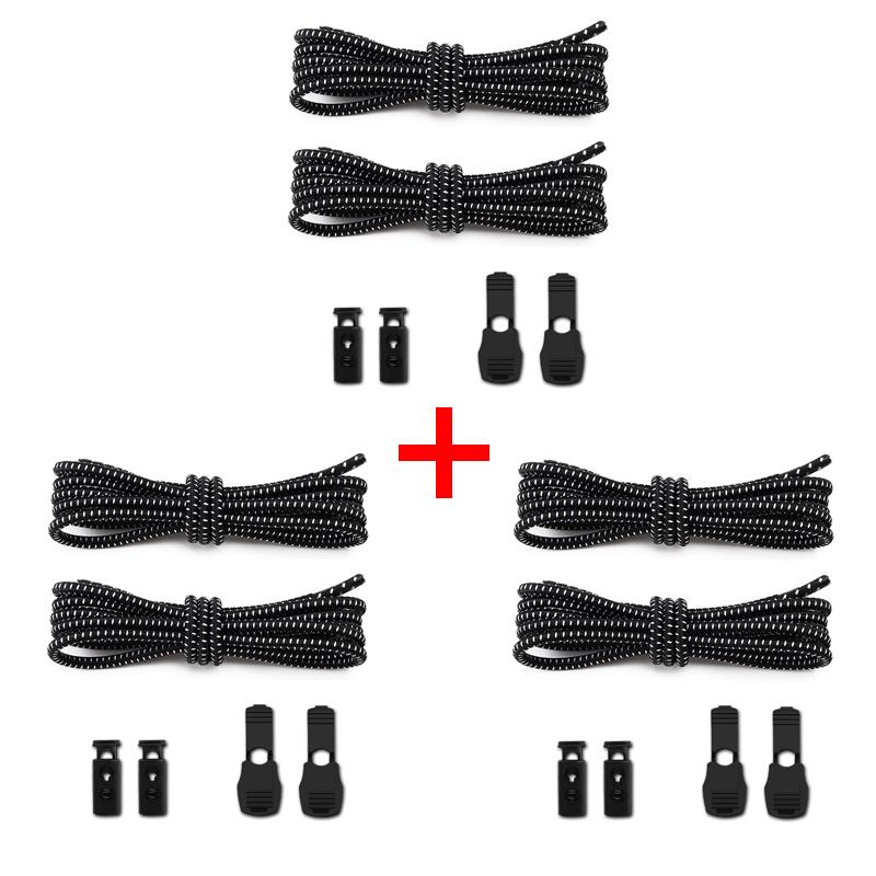 New 1Pair/3Pair Round Elastic Shoelace Unisex Quick-Release Shoelaces No-Tie Laces for Sneakers and Boots Shoe Laces