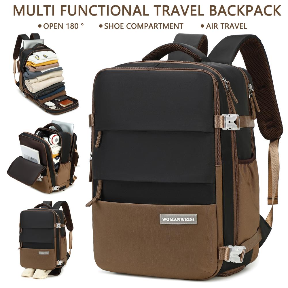 Fluggesellschaftszugelassener Unisex-Reiserucksack mit Schuhfach für 15,6-Zoll-Laptop, Robuster Tagesrucksack für Business School, Wandern und Kurztrips