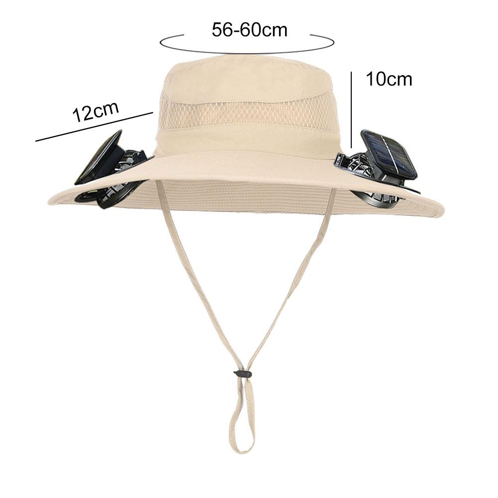 Solar Rechargeable Single/Dual Fan Fisherman Hat Outdoor Big Brim Sunscreen Quick Dry Fishing Hat Portable Mute Fan Caps for Man