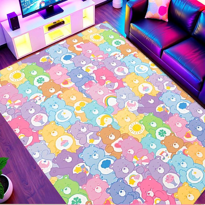 Care Bears Print Rug, Washable Floor Carpet, For Entryway Dorm Laundry Room Office Study, Home Decor Birthday Christmas Gift