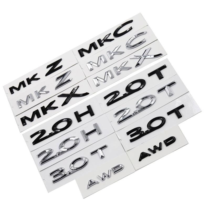 For MKZ Continental Modified Car Rear Logo MKC MKX Rear Trunk Logo 2.0T 3.0T AWD Displacement Logo English Car Logo