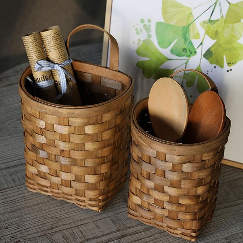 Wall Hanging Baskets Handmade Woven for Home Garden Wedding Wall Decor