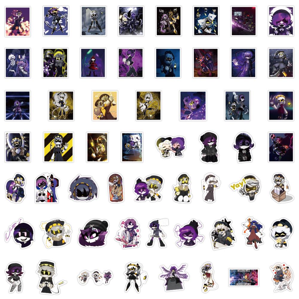 55 Cross-Border Murder Drones Cartoon Stickers for DIY, Suitcase & Water Bottle Decals