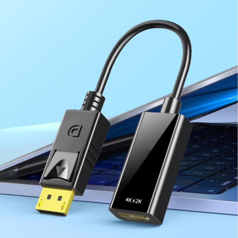 1Pc 4K DisplayPort To HDMI-compatible Video Audio Cable Adapter For PC Computer HDTV Projector DP To HDMI Converter Cable