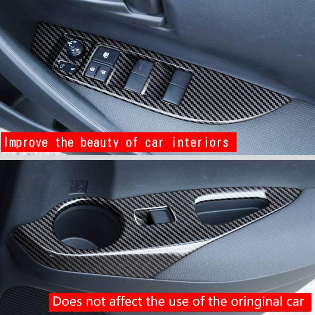 Car Glossy Black Window Glass Lift Button Switch Cover Trim Door Armrest Panel for Toyota Corolla Cross 2025 2025 RHD