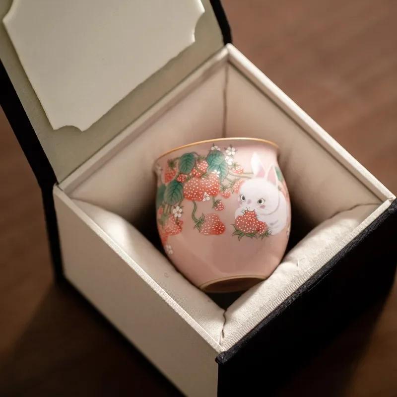 Cute Rabbit Porcelain Chinese Yin Ru Teapot Tea Ceremony Teaware Set Milk Oolong Tea Kettle Tie Guan Jasmine Pink Yao Type