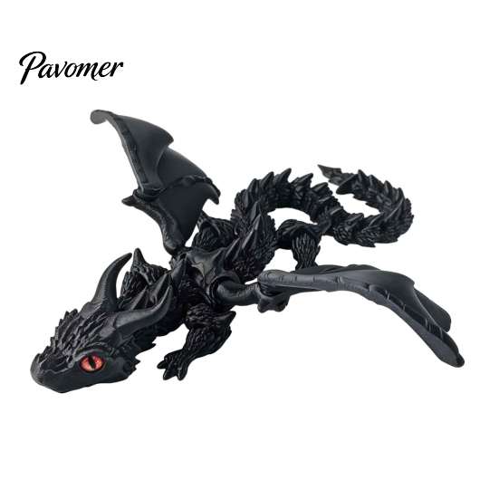 Handheld Fidget Tool 3D Printed Dragon with Wings, Flexible Articulated Winged Toys, Fine Carving Statue Desktop Animals Toy for Stress Relief,