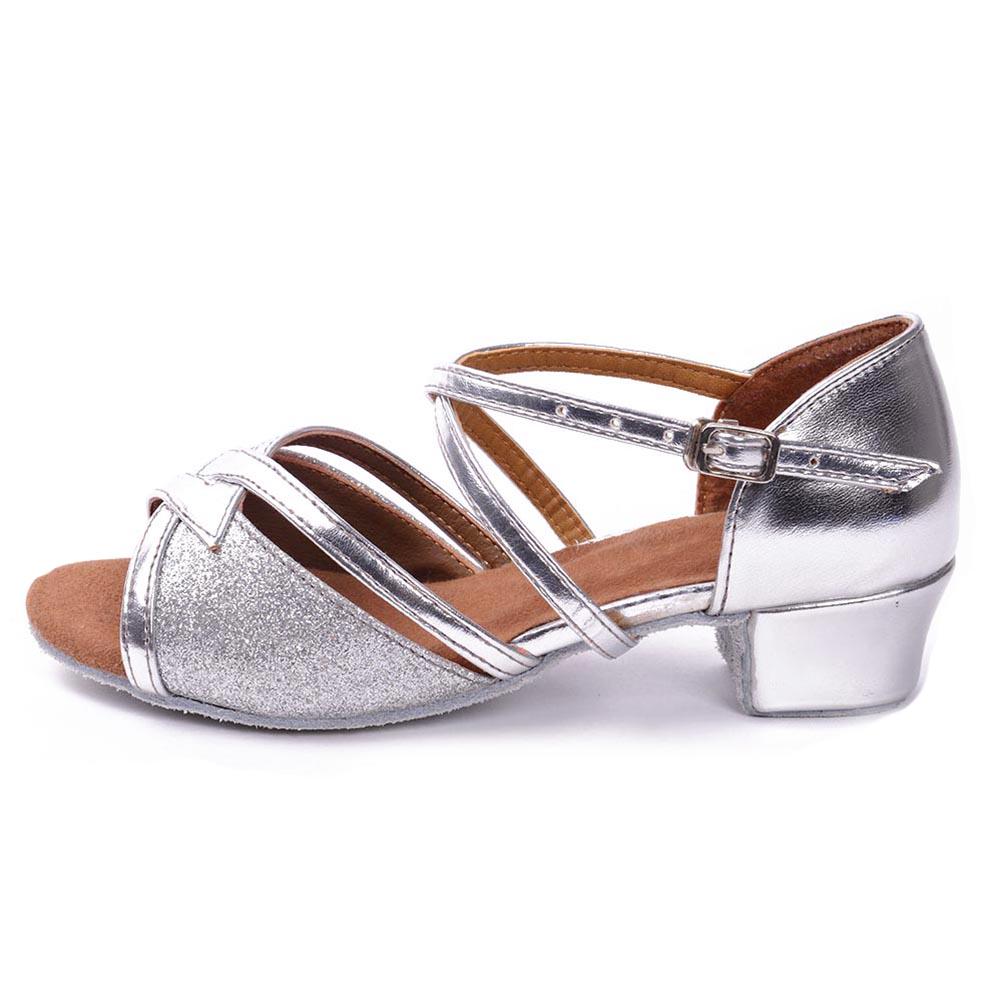 Damen Mädchen Latin Dance Schuhe Low-Heeled Ballroom Tango Schuhe Soft Bottom