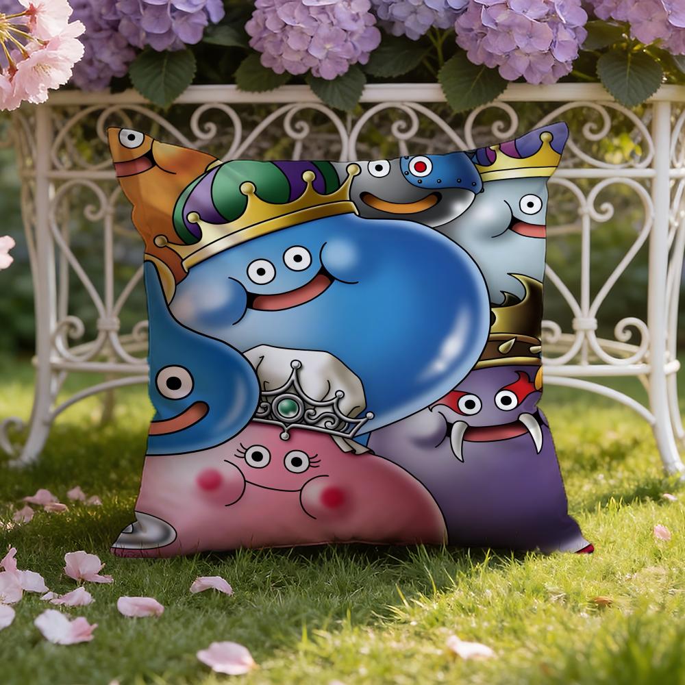 Anime D-Dragon Q-Quest Rocket Slime Cushion Cover Home & Car Dual-Scene Pillow Cover: Reversible for Premium Comfort