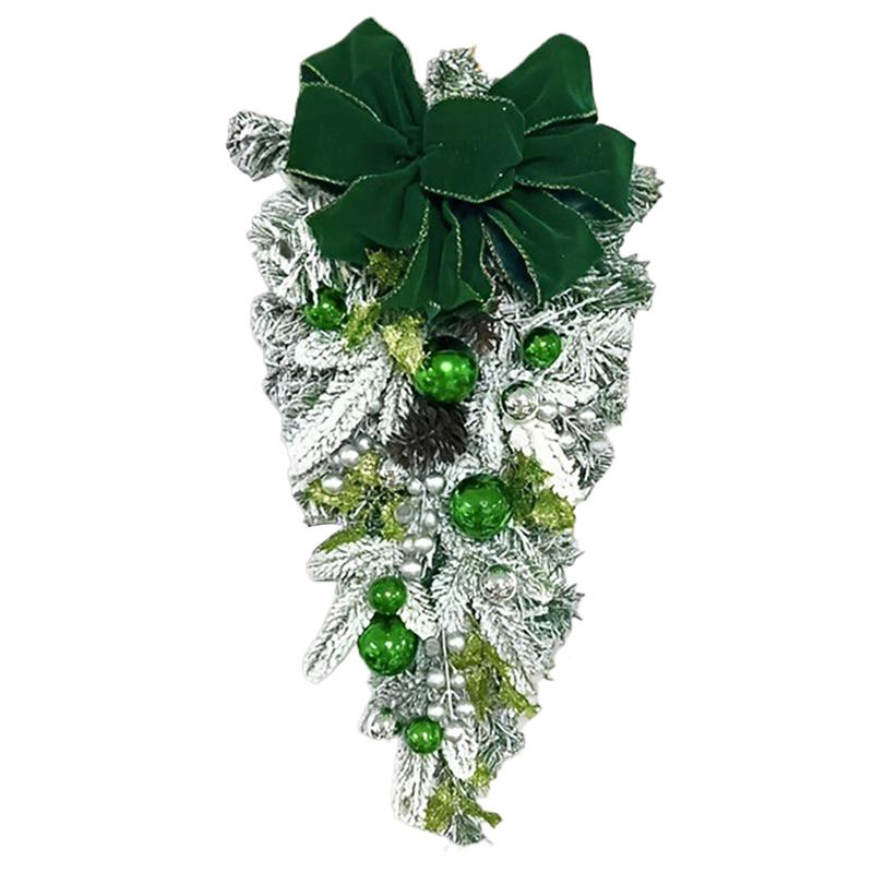 

45Cm Christmas Wreath Pendant Without/With Light Atmosphere Decorative Garland Home Door Window Stairs Decoration Party Supplies