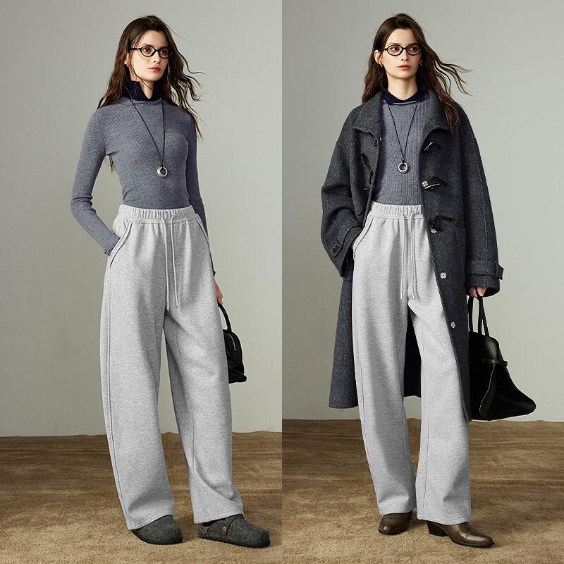 Chuyu Women's 2025 Winter Plush-Lined Loose Drape Casual Pants