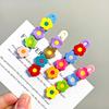 1/4Pcs Girl Hairpins Colorful Flower Decor Hair Clips Side Bang Hair Pins Plastic Material Hair Accessories