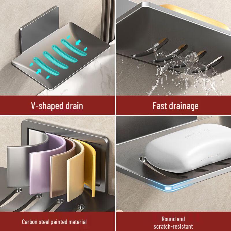 DAGO Wall-Mounted Suction Cup Soap Dish 2-Pack