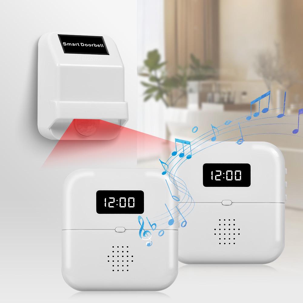 Wireless Infrared Doorbell with Auto-Ring and Wide-Angle Sensor for Homes and Shops