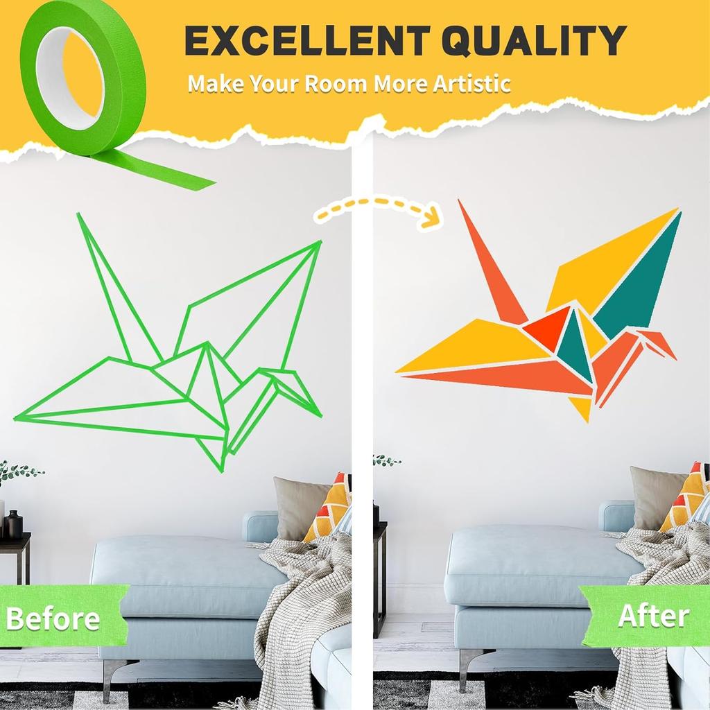 Long Masking Tape Wall Spraying Paint Hand Tear Paper Tape DIY Single Side Adhesive Tape for Car House Oil Painting Sketch