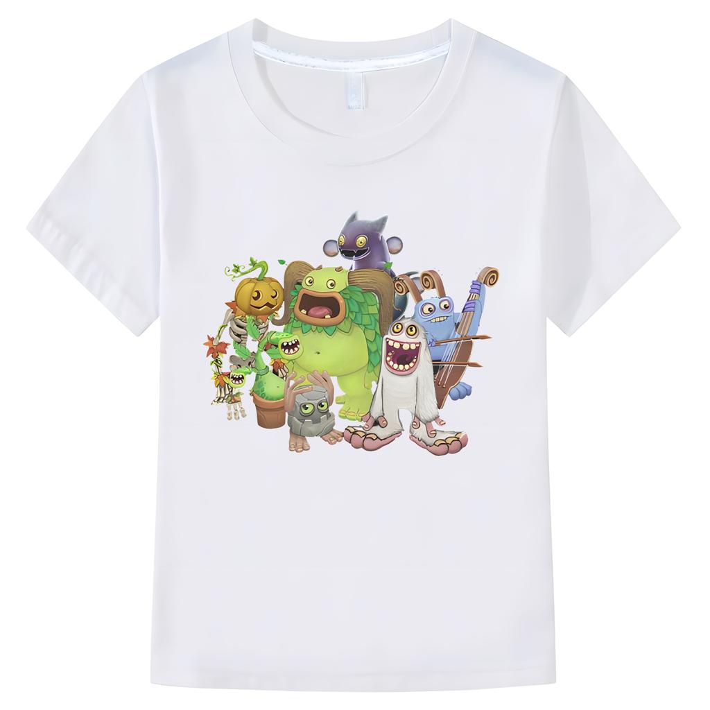 Chlapčenské dievčenské tričká My Singing Monsters Game Grafický kreslený film Legrační Čistá bavlna Tričko s okrúhlym výstrihom a krátkym rukávom letné detské oblečenie