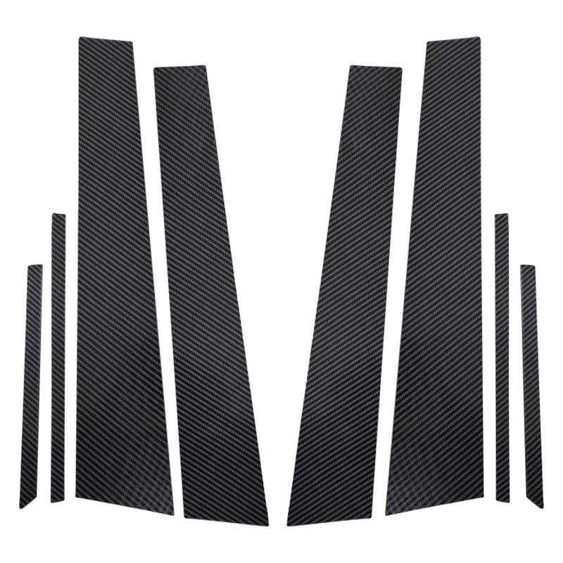 

8 шт., черные наклейки на стойки из углеродного волокна, подходят для Toyota Prius 2016-2022, комплекты внешних обшивок для окон и дверей автомобиля, аксессуары углеродного волокна черного