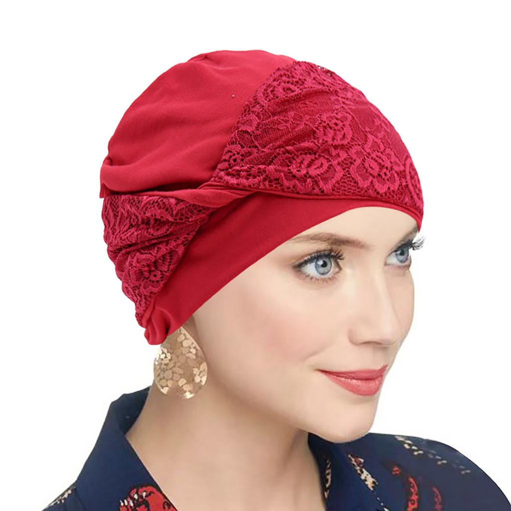 Cappello foulard a testa di croce in pizzo da donna con tessuto morbido e leggero per uso casual