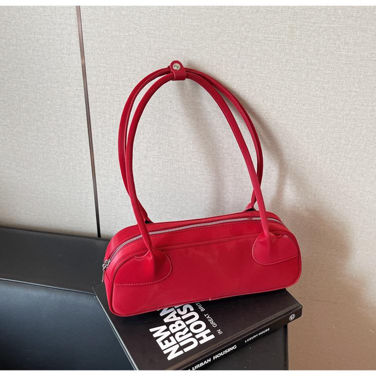 2025 New Niche Design Fashionable Portable Baguette Bag Fashionable Versatile Large Capacity Bowling Underarm Shoulder Bag