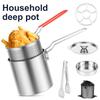 Stainless Steel Frying Pan Deep Fryer Pot with Filter Lids Non-stick Deep Fryer Kitchenware Frying Household for Cooking Kitchen