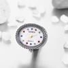 Ringuhr Damen Einheitsgröße Wasserdichte Ringuhr Analog Modisch Silber Damen Modeaccessoire Paket enthält Ringuhr