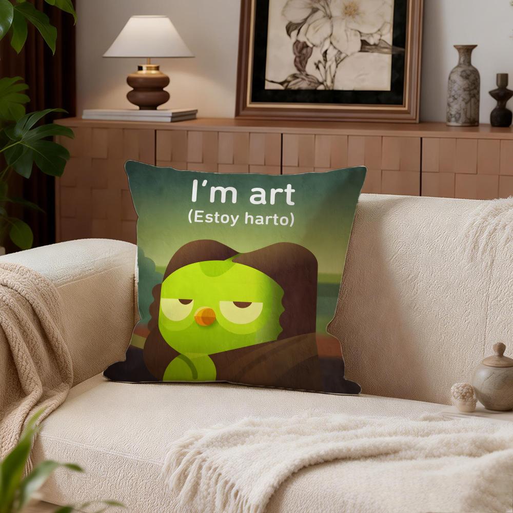 Educational Duolinggo Cushion Cover Cushion Cover Set 4Pcs 50x50 45x45 40x40 Pillowcase Decorative Sofa Home Decor