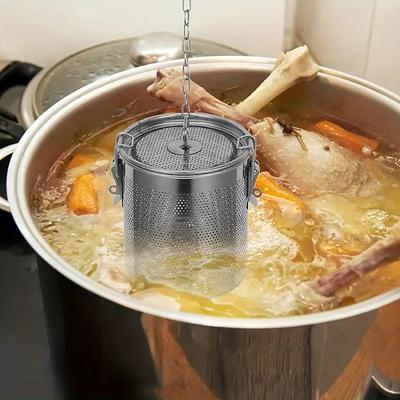 Stainless Steel Brine Cage Seasoning Fine Mesh Tea Strainer Brine Stew Supplies Filter Seasoning Bag Spice Box