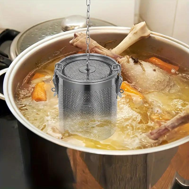 Stainless Steel Brine Cage Seasoning Fine Mesh Tea Strainer Brine Stew Supplies Filter Seasoning Bag Spice Box