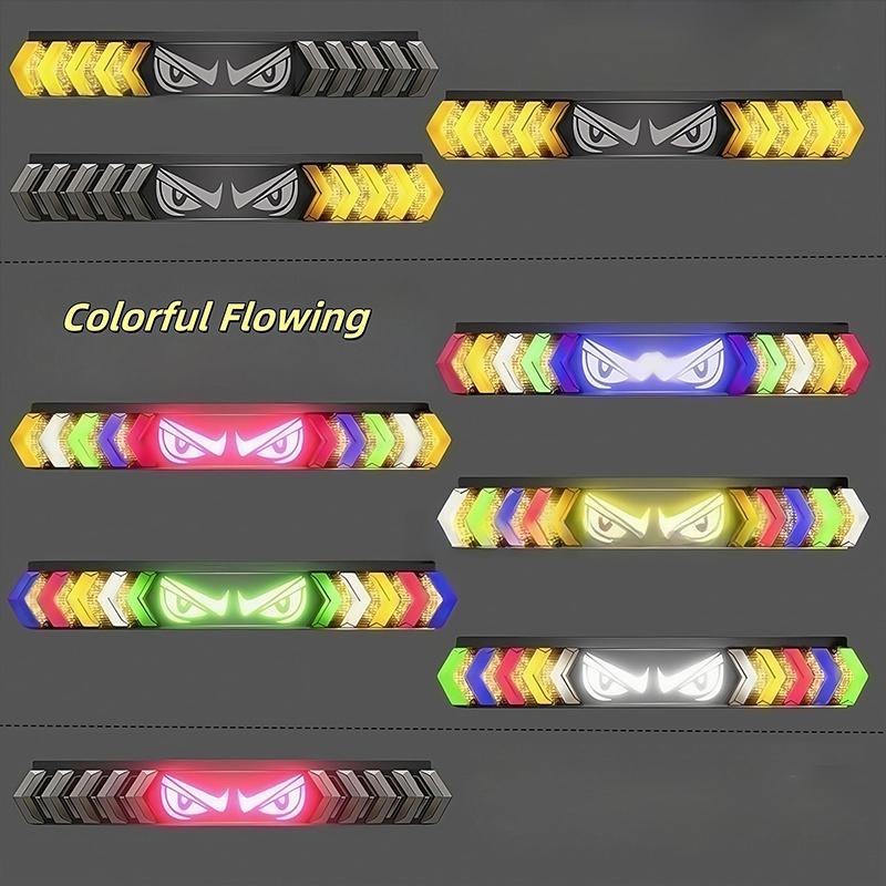24-inch Devil Eye LED Car Truck Tailgate Lights Red Sequential Rotating LED Light RGB Flashing LED Truck Light Bar