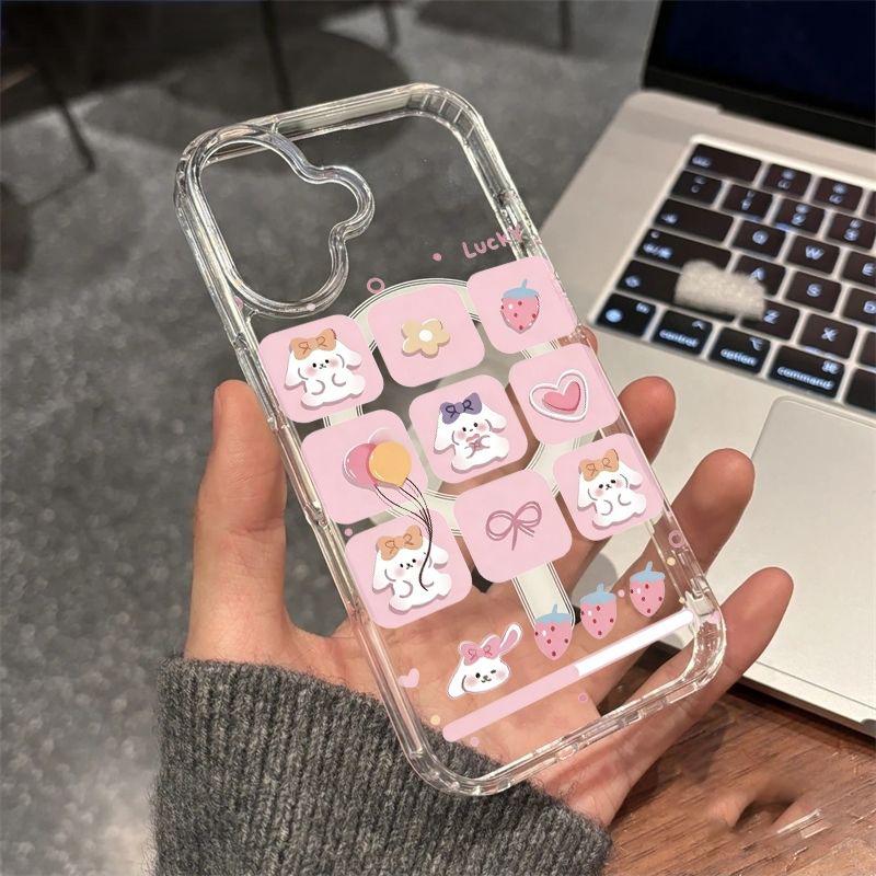 

Cartoon Acrylic Phone Case for Apple iPhone 11, 13 Pro, 14, 15, 16, 17 Pro Max - Nine-Grid Puppy Design iPhone 14 Plus