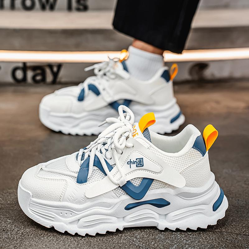 New Fashion Men 's Four Seasons Comfortable Thick Sole Shoes Students BoysTrending Soft Sole Breathable Casual Running Sneakers